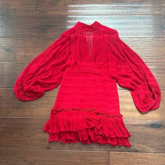 Shona Joy Elegant Red Pleated Dress - Picture 2 of 3